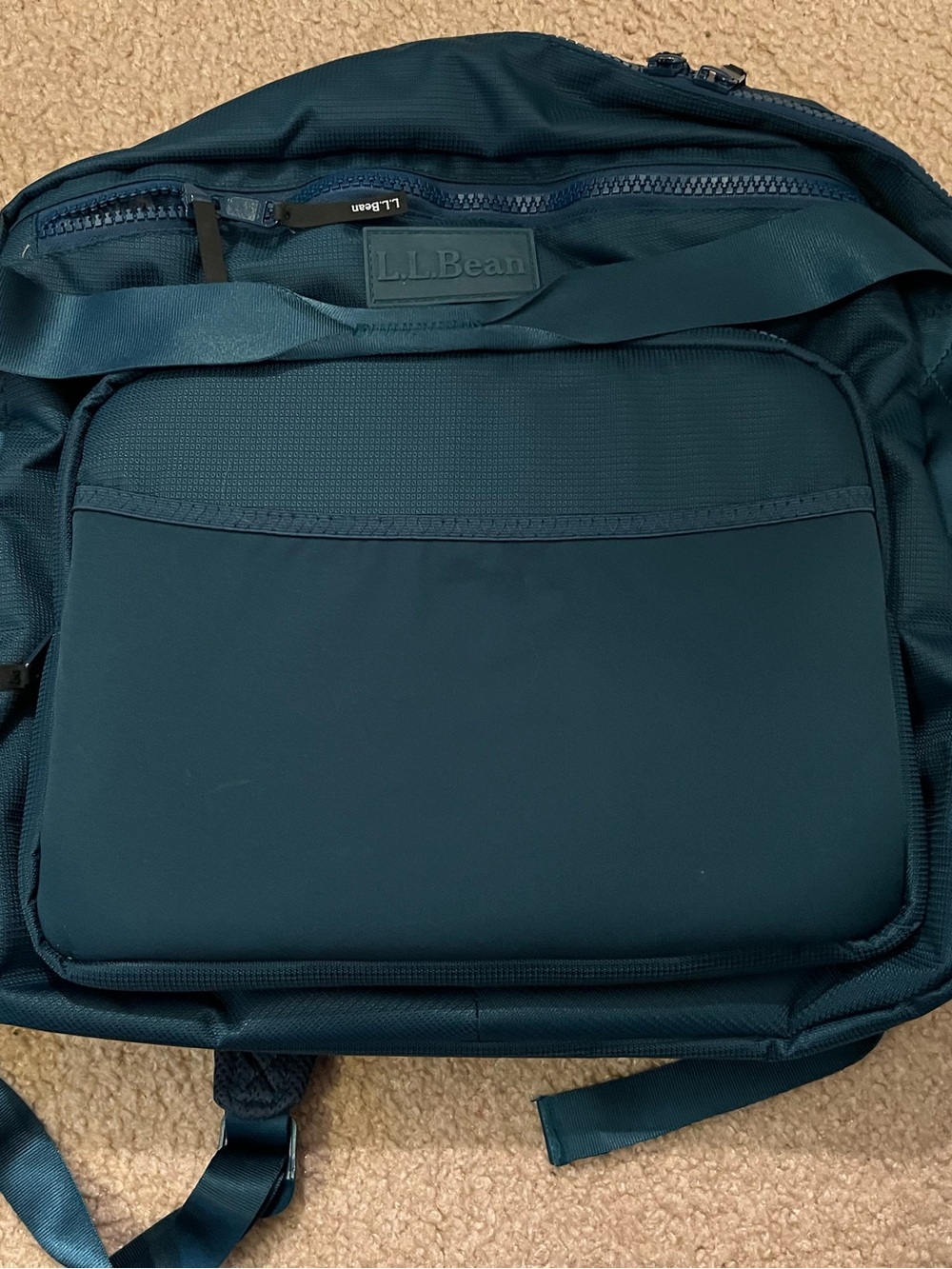 L.L. Bean Teal Blue Diaper Bag or Great Computer Backpack - Picture 9 of 16
